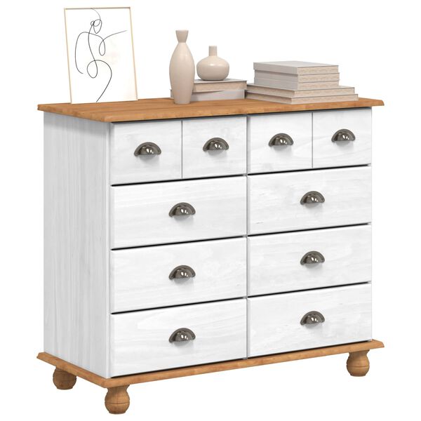 vidaXL Chest of Drawer ASKIM White 91 x 40 x 79 cm Solid Pine Wood