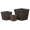 vidaXL Raised Bed | Set of 3 | Brown | Water hyacinth, Steel