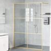 vidaXL Walk-in Shower Wall Gold 140 x 195 cm Tempered Glass