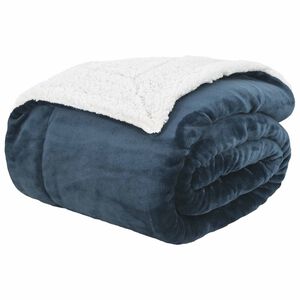 vidaXL Throw Blanket Navy Blue 220 x 240 cm 2.67 kg Fleece