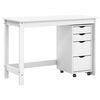 vidaXL Desk and Rolling Cabinet Set MOSS 2 pcs White