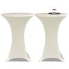 vidaXL Standing Table Cover Ø60 cm Cream Stretch 4 pcs
