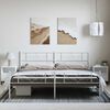 vidaXL Metal Bed Frame without Mattress with Footboard White 193x203cm