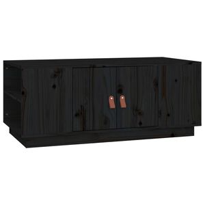 vidaXL Coffee Table Black 100x50x41 cm Solid Wood Pine