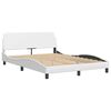 vidaXL Bed Frame without Mattress "Zadar" White 140x200 cm Faux Leather