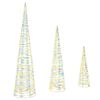 vidaXL Christmas Tree 3 pcs Warm white 20 x 20 x 80 cm PET 90 LEDs