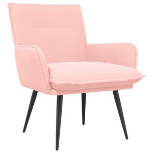 vidaXL Armchair Pink Boucl&eacute;