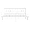 vidaXL Metal Bed Frame without Mattress with Footboard White 193x203cm