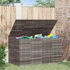 vidaXL Garden Cushion Box PE Rattan 194x100x103 cm Grey