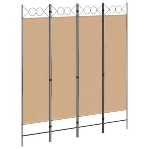 vidaXL 4-Panel Room Divider Beige 160 x 180 cm Fabric