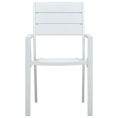 vidaXL Garden Chairs 4 pcs White HDPE Wood Look