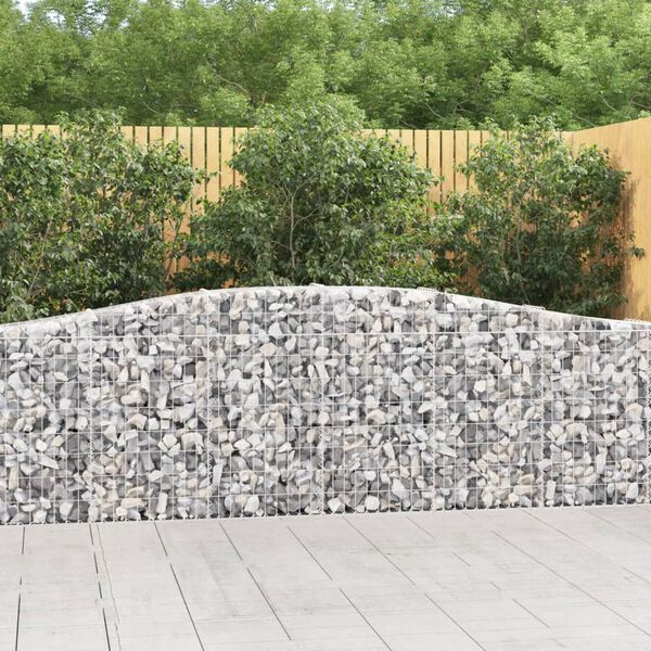 vidaXL Arched Gabion Baskets 25 pcs 400x30x80/100 cm Galvanised Iron