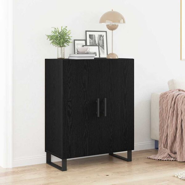 vidaXL Sideboard Black Oak 69.5 x 34 x 90 cm Engineered Wood