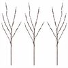 vidaXL LED Copper Branch Christmas Decoration 3 pcs Brown 62 cm Steel
