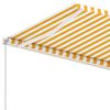 vidaXL Freestanding Manual Retractable Awning 450x350 cm Yellow/White