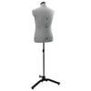 vidaXL Adjustable Dress Form Female Manual Grey 37.5-45.5 inch Fabric