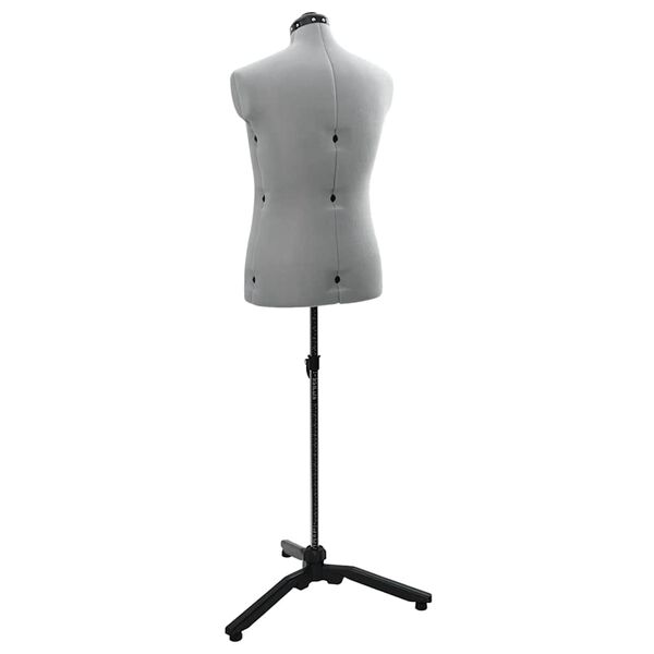 vidaXL Adjustable Dress Form Female Manual Grey 37.5-45.5 inch Fabric