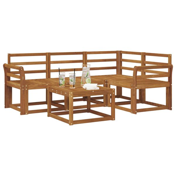 vidaXL Outdoor Sofa Set 5 pcs Natural Solid Acacia Wood