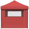vidaXL Foldable Party Tent Pop-Up with 3 Sidewalls Burgundy