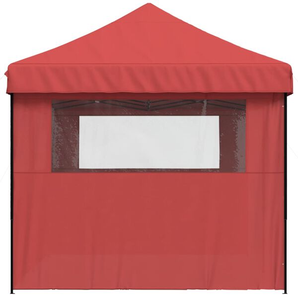 vidaXL Foldable Party Tent Pop-Up with 3 Sidewalls Burgundy