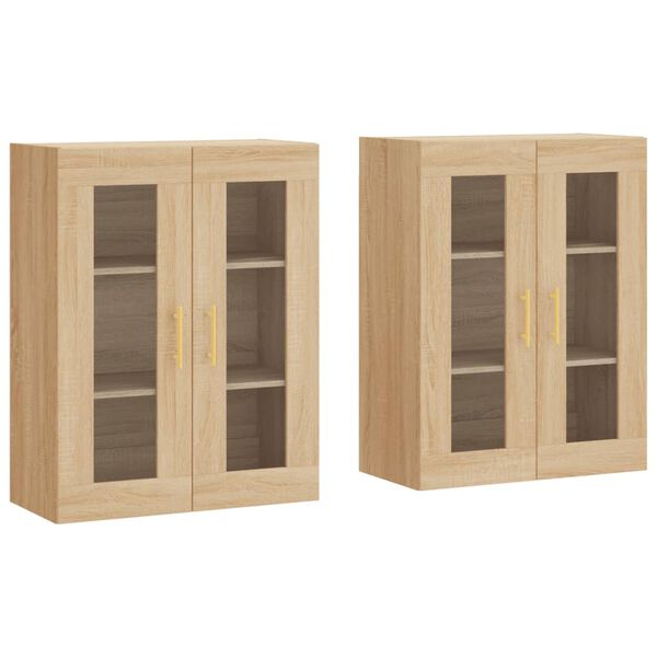 vidaXL Wall Mounted Cabinets 2 pcs Sonoma Oak Engineered Wood