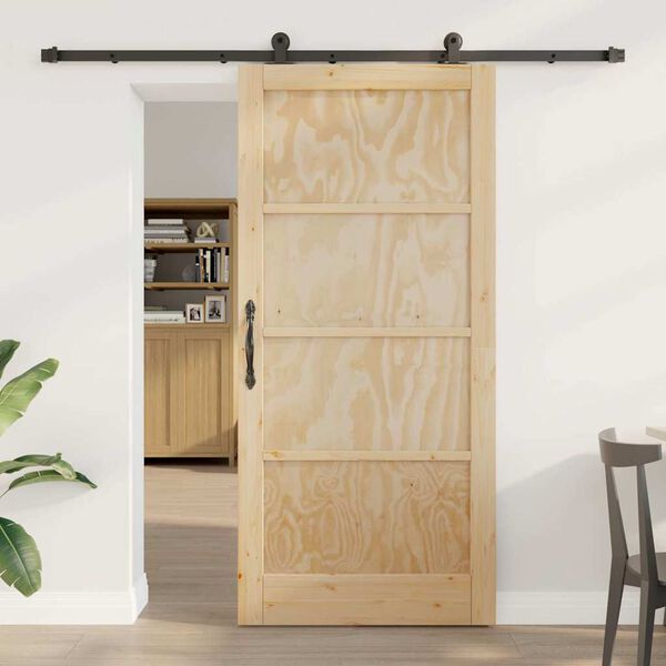 vidaXL Sliding Door ORKDAL Brown 93 x 202 cm Solid Pine Wood