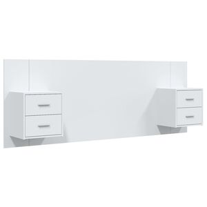 vidaXL Bed Headboard with Cabinets White Engineered Wood