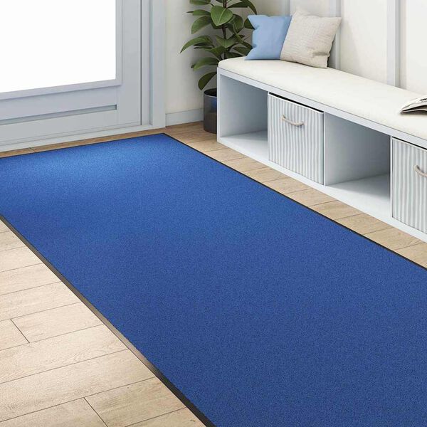 vidaXL Doormat Other Blue and Black 120 x 300 cm Polyamide and PVC