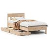 vidaXL Bed Frame without Mattress 90x190 cm Single Solid Wood Pine