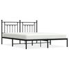 vidaXL Metal Bed Frame without Mattress with Headboard Black 180x200cm