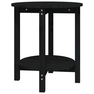 vidaXL Coffee Table Black &Oslash; 55x60 cm Solid Wood Pine
