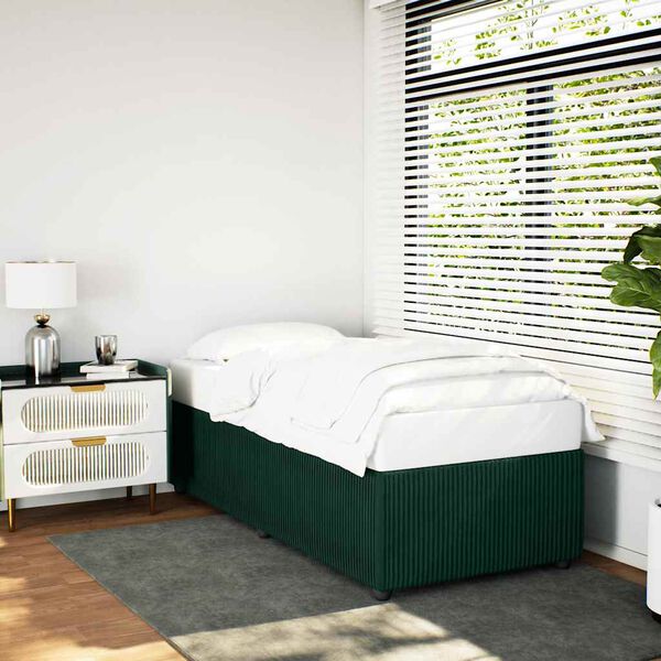 vidaXL Bed Frame without Mattress Dark Green 90x190 cm Single Velvet