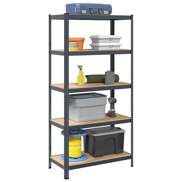 vidaXL 5-Layer Storage Shelf Anthracite Steel&Engineered Wood