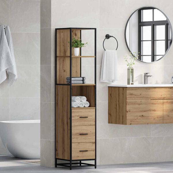 vidaXL Bathroom Furniture Set Artisan Oak 35 x 37.5 x 166 cm