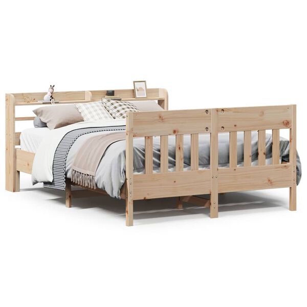 vidaXL Bed Frame without Mattress 135x190 cm Double Solid Wood Pine