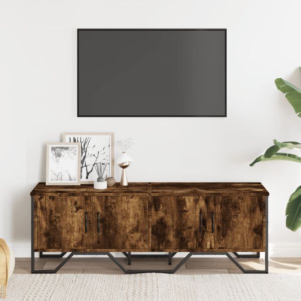 vidaXL TV Cabinet Smoked Oak 122x34x41 cm Engineered Wood