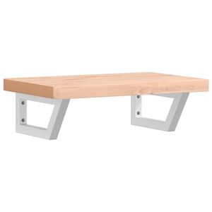 vidaXL Basin Shelf Wall Mounted Steel and Solid Wood Beech