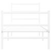 vidaXL Metal Bed Frame without Mattress with Footboard&nbsp;White 80x200cm