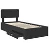 vidaXL Bed Frame with Headboard Black 100 x 200 cm Engineered Wood