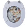 vidaXL Toilet Seats with Lids 2 pcs MDF Pebbles