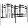 vidaXL Garden Fence Kampen with Spear Top Black 240x100 cm Steel