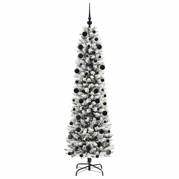 vidaXL Artificial Christmas Tree with 300 LEDs with Stand White 210 cm