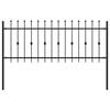 vidaXL Spike Fence Black 200 x 130 cm Powder-Coated Steel