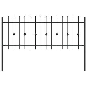 vidaXL Spike Fence Black 200 x 130 cm Powder-Coated Steel