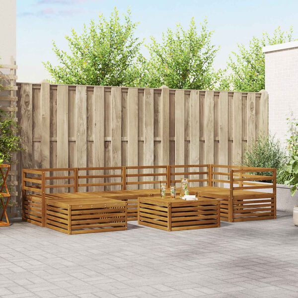 vidaXL Outdoor Sofa Set 7 pcs Natural