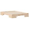 vidaXL Floor Bed Frame with Storage Brown 135 x 190 cm Solid pine wood