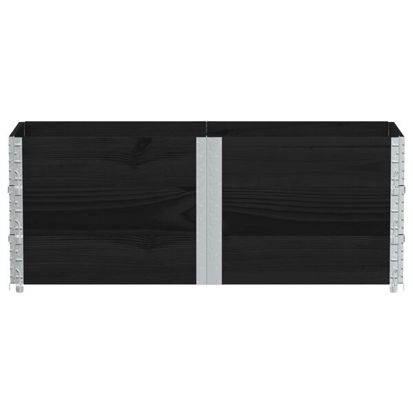 vidaXL Pallet Collars 3 pcs Black 150x50 cm Solid Wood Pine
