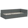 vidaXL Corner Bed Frame with Headboard Dark Grey 90 cm x 200 cm Velvet