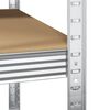 vidaXL 5-Layer Corner Shelf Silver Steel&Engineered Wood