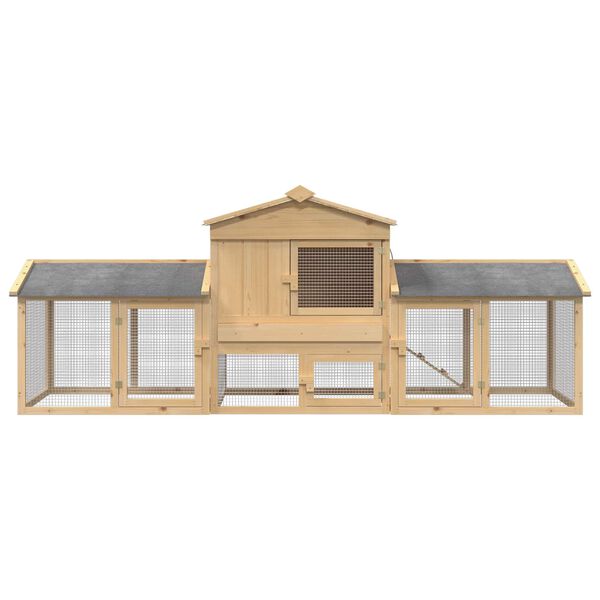 vidaXL Chicken Coop 3 pcs Brown Solid Pine Wood